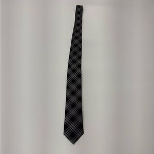Calvin Klein Black and Gray Skinny Silk Tie